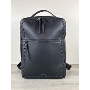 CALPAK Kaya 15" Laptop Backpack Black Faux Leather Whipstitch Work Travel Bag